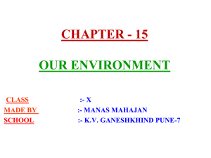 CHAPTER - 15 OUR ENVIRONMENT