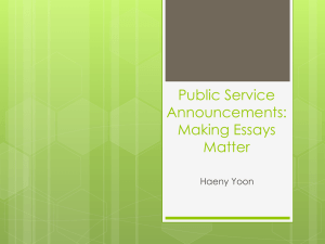 Public Service Announcements: Making Essays Matter