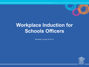 Schools Officers` Induction presentation