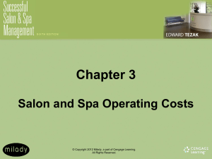 Chapter 3 Salon and Spa Operating Costs