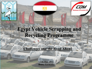 Egypt Vehicle Scrapping and Recycling Programme - CDM