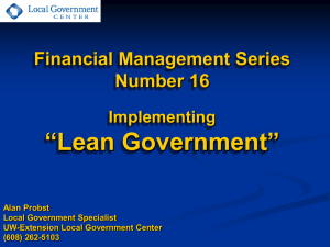 Lean Government - UW-Extension`s Local Government Center
