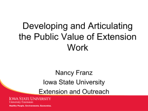 Developing and Articulating the Public Value of Extension Work