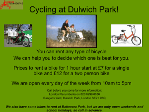 Cycling in Battersea Park and Dulwich Park!