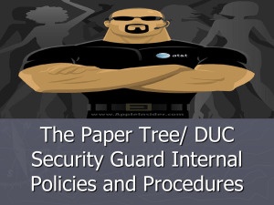 Security Guard Internal Policies and Procedures