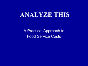 Analyze This: A Practical Approach to Food Service Costs