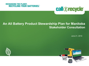 An All Battery Product Stewardship Plan for