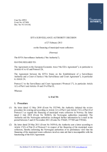 Decision 91/13/COL - EFTA Surveillance Authority