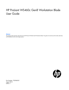 HP ProLiant WS460c Gen8 Workstation Blade User Guide