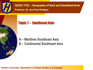 Topic 7 * Southeast Asia