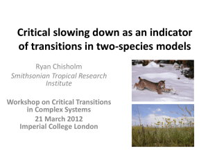 Critical Slowing Down as an Indicator of Transitions in Two