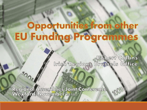 Opportunities from other EU Funding Programmes