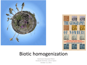 Biotic homogenization - Phylodiversity Network