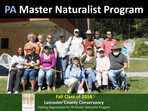 PA Master Naturalist Slideshow – Trainee Class of 2014