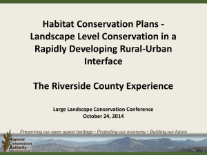 Western Riverside MSHCP Landscape Level Conservation