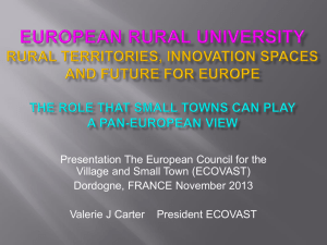 ECOVAST Presentation in Dordogne November 2013 THE ROLE SM