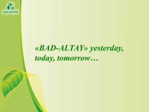 Presentation BAD-ALTAY 2012 - Bad