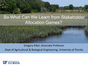 What can we learn from stakeholder allocation games?