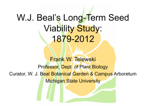 WJ Beal*s Long-Term Seed Viability Study