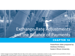 Chapter 14 Exchange-Rate Adjustments and the balance of pay