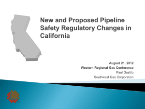 New Safety Plan - Western Regional Gas Conference