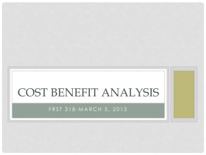 Cost Benefit Analysis - Forest and Conservation Economics