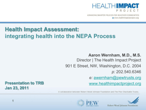 Health Impact Assessment - The Pew Charitable Trusts