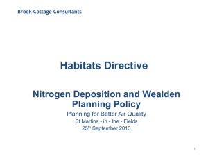 Habitats Directive: Nitrogen Deposition and Wealden