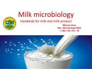Milk microbiology- standards of milk and milk product
