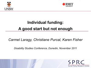 Individual funding A good start but not enough