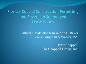 Florida Coastal Construction Permitting and Sovereign Submerged