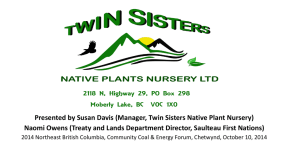 Manager, Twin Sisters Native Plant Nursery