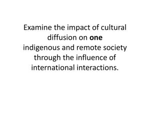 cultural diffusion on one indiginous tribe