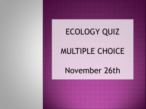 ecology quiz - HIS IB Biology 2011-2013