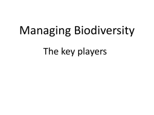 Biodiversity – the key players