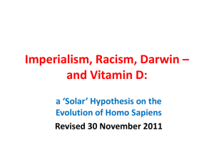 Imperialism, Racism, Darwin – and Vitamin D
