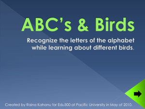 ABC`s With Birds - Pacific University