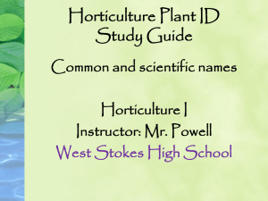 Horticulture Plant ID - West Stokes High School