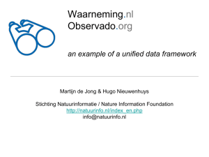 Waarneming.nl Observado.org an example of a unified data
