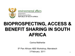 Bioprospecting, Access and Benefit Sharing