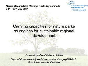 Carrying capacities for nature parks as engines