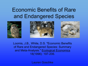 Economic Benefits of Rare and Endangered Species