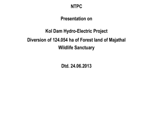 Kol Dam Hydro-Electric Project Diversion of
