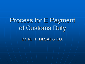 Process for E Payment of Customs Duty
