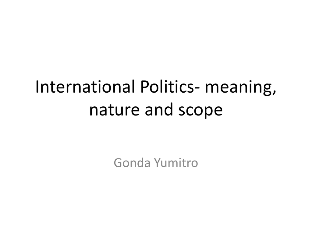 international politics definition