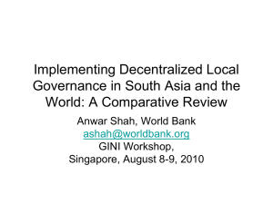 Implementing Decentralized Local Governance in South Asia