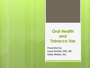 Oral Health and Tobacco Use - Indiana Rural Health Association