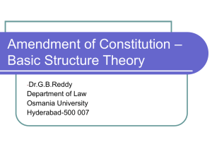 Amendment of Constitution – Basic Structure Theory