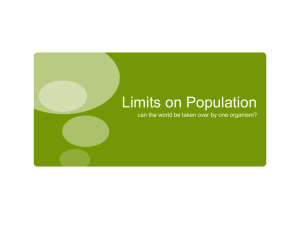 PowerPoint Topic 8 Limits on Population