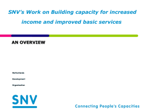 SNV`s Work on Building capacity for increased income and